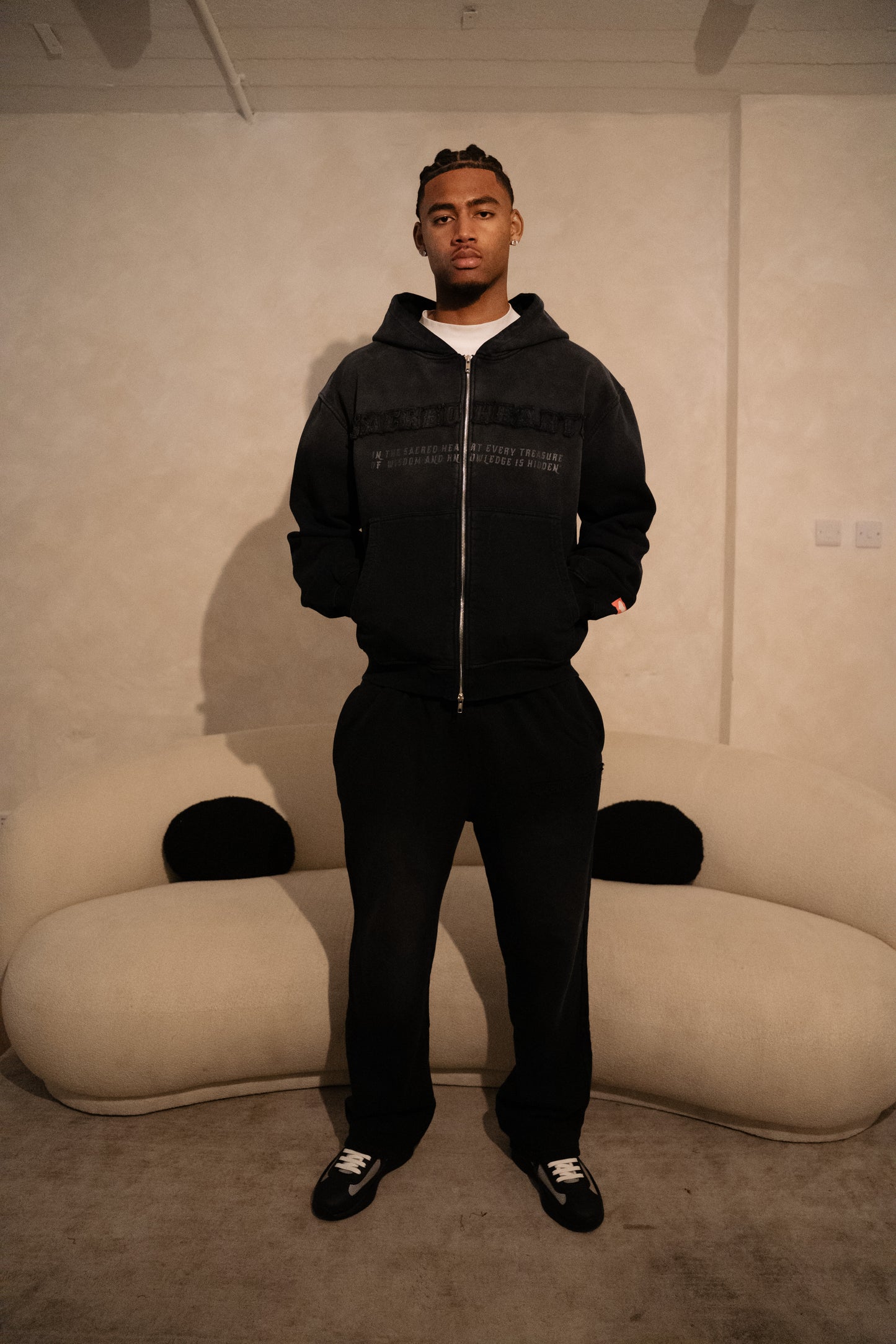 Acid black wash pants