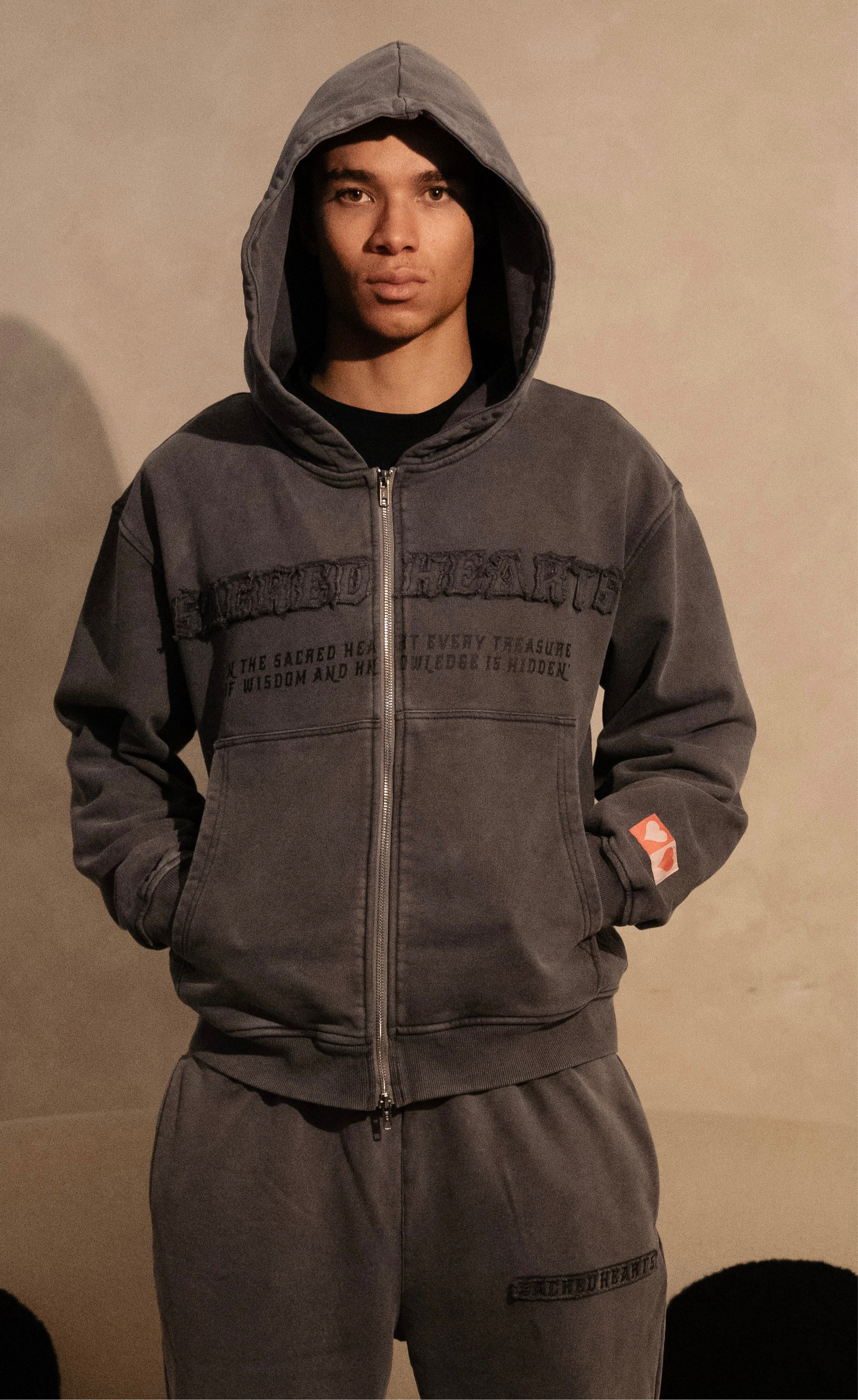 Acid grey wash hoodie
