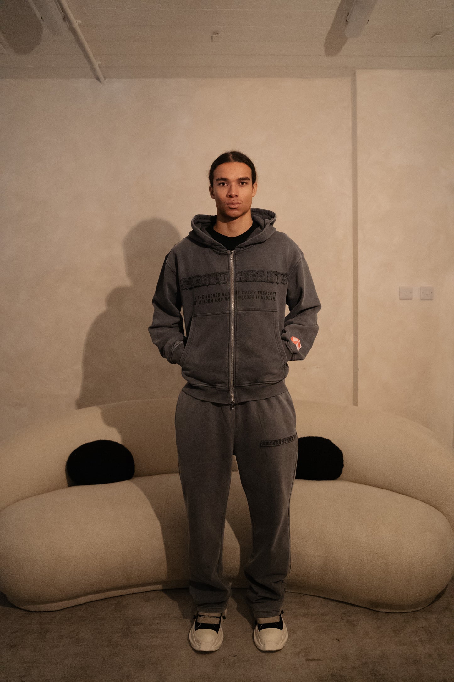Acid grey wash pants