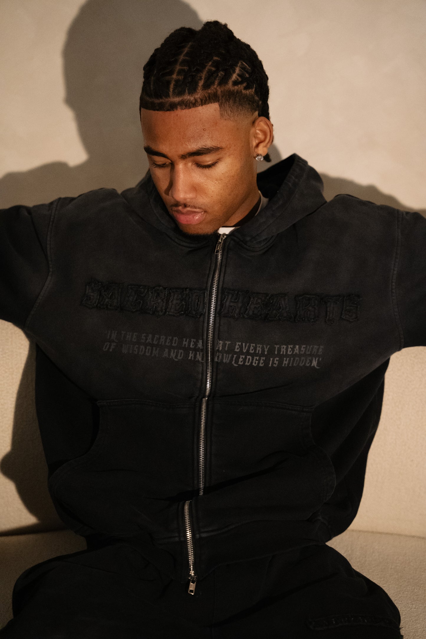 Acid black wash hoodie