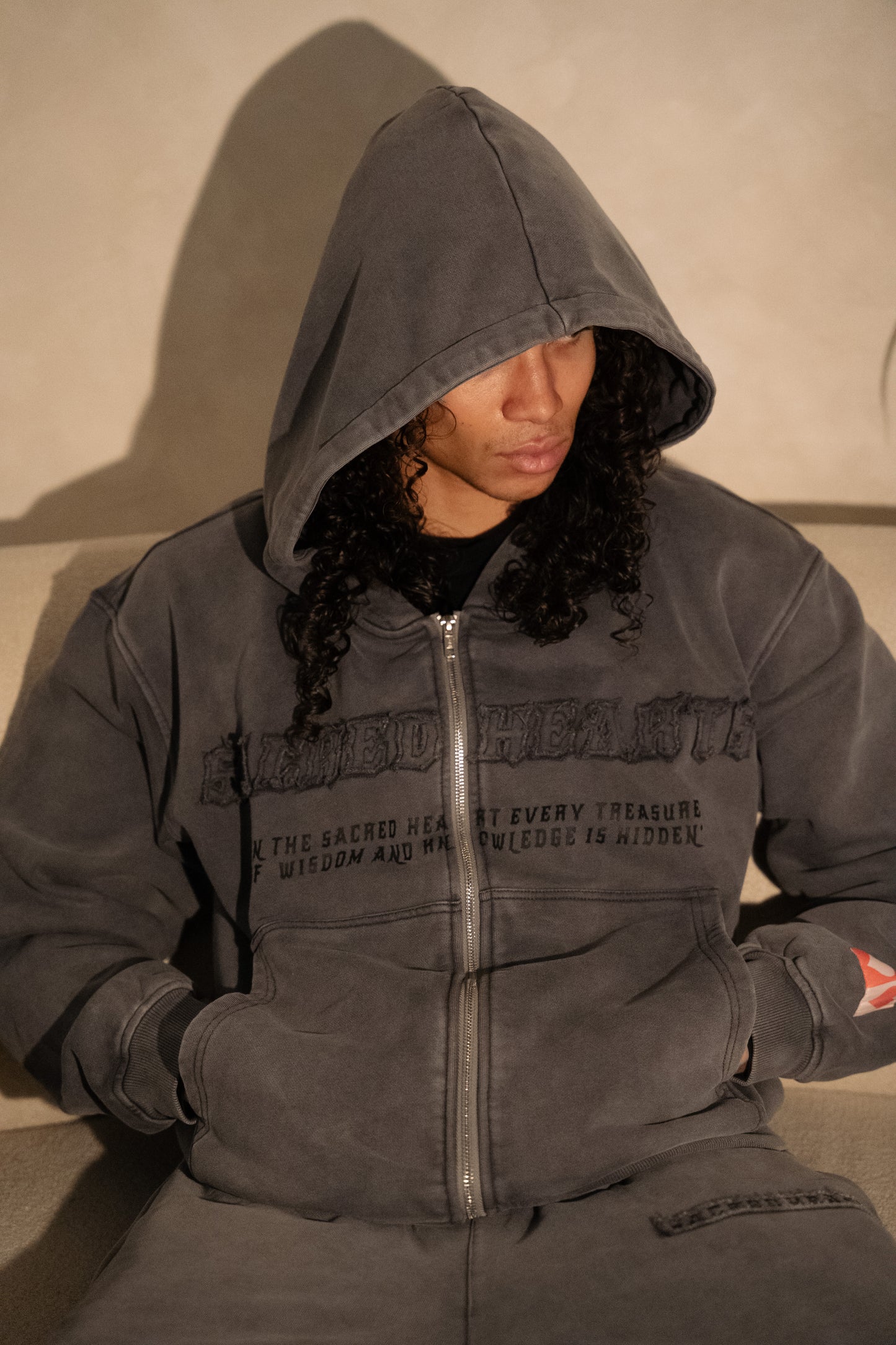Acid grey wash hoodie