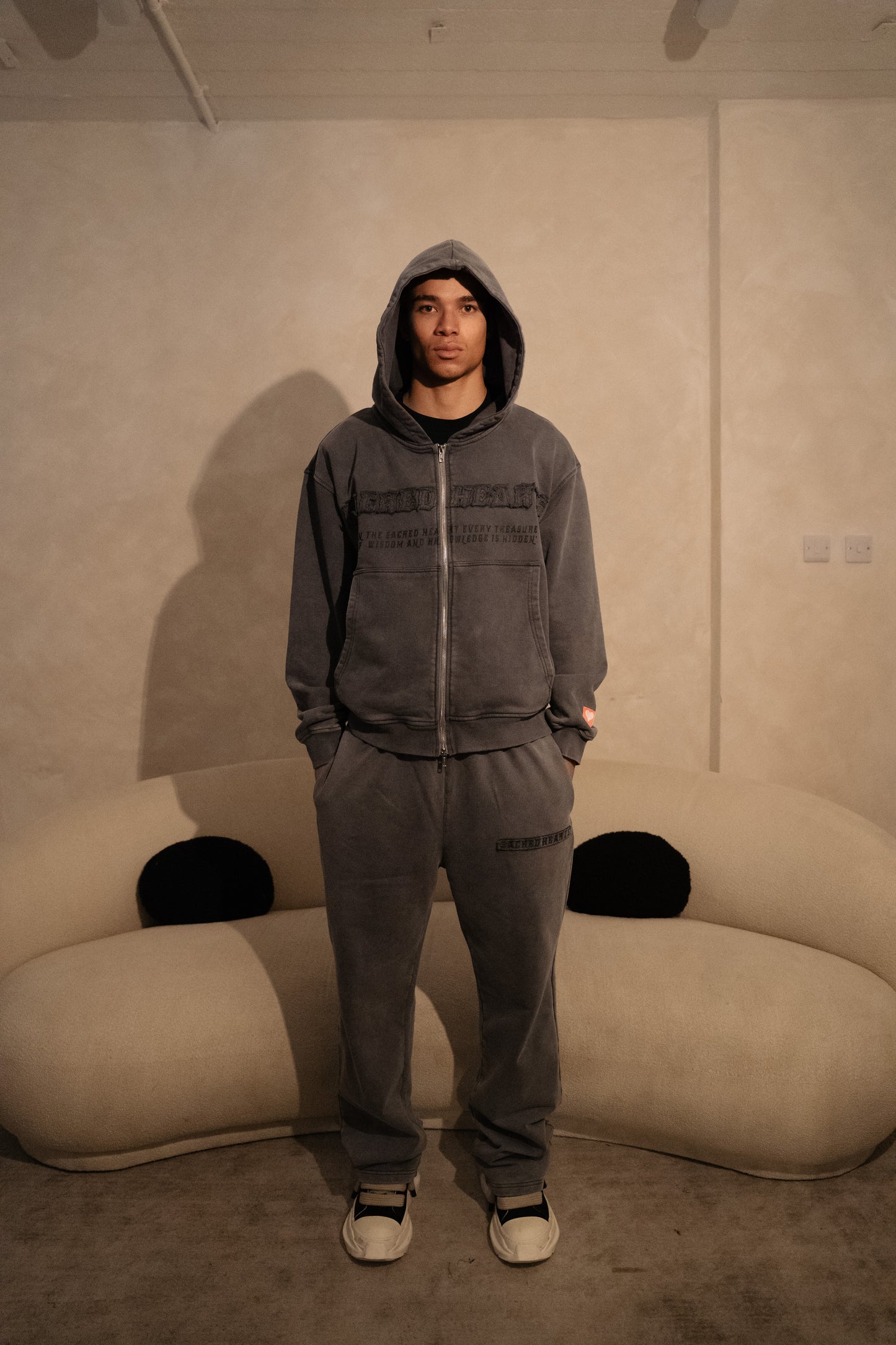 Acid grey wash pants